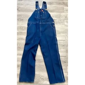 Dickies Dungaree Overalls Mens 44x32 Blue Jean Denim Farmer Chore Workwear